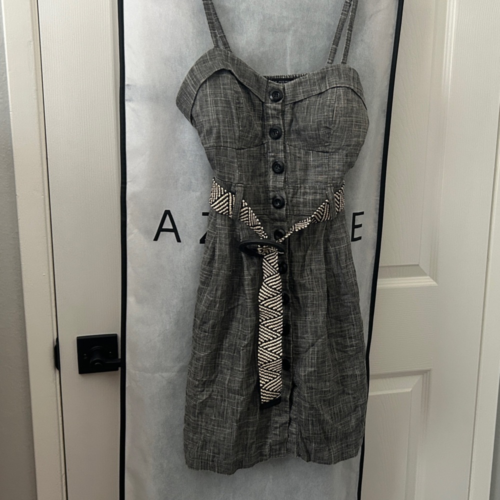 Love Culture Charcoal Button-Front Dress